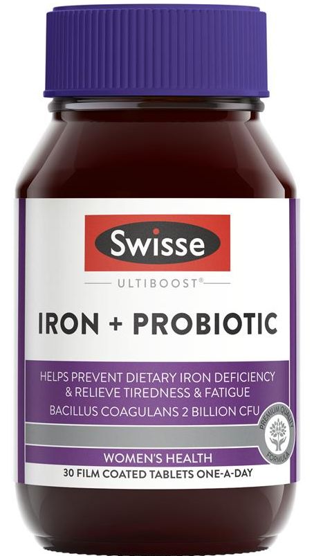 Swisse Ultiboost Iron+ Probiotics (30 Tablets) (Expired date- 2027)