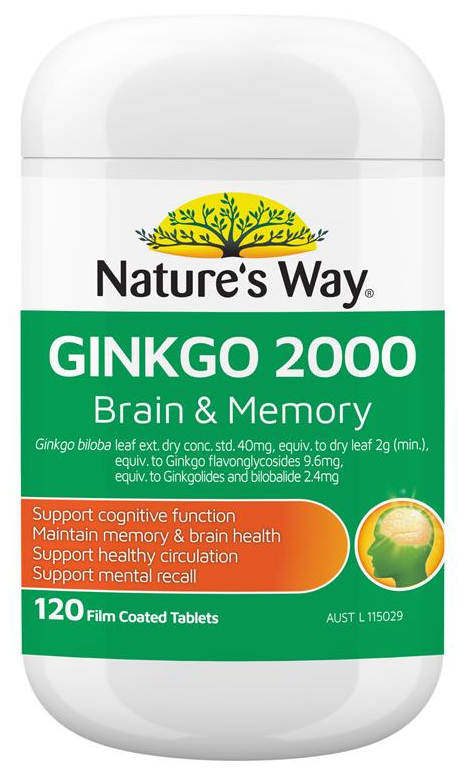 Nature&#39;s Way Ginkgo Biloba 2000mg (120 Tablets)