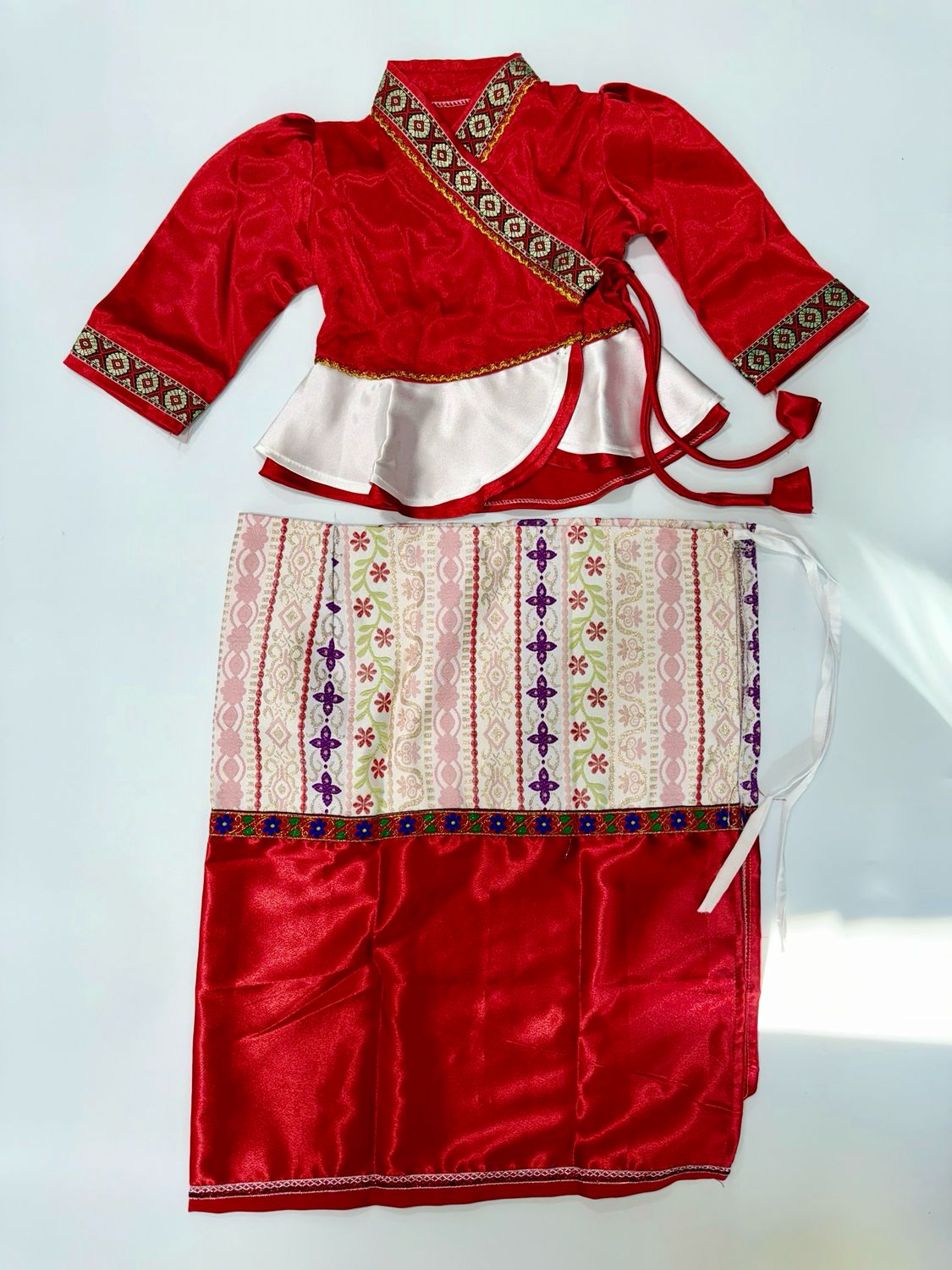 ကလေး ရှမ်းရိုးရာဝတ်စုံ (size- 0- 18 Months) (အနီရောင်)