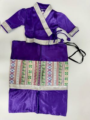 ကလေး ရှမ်းရိုးရာဝတ်စုံ (size- 0- 18 Months) (ခရမ်းရောင်)