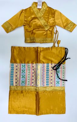 ကလေး ရှမ်းရိုးရာဝတ်စုံ (size- 0- 18 Months) (ရွှေရောင်)