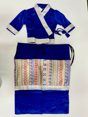 ကလေး ရှမ်းရိုးရာဝတ်စုံ (size- 0- 18 Months) (အပြာရောင်)