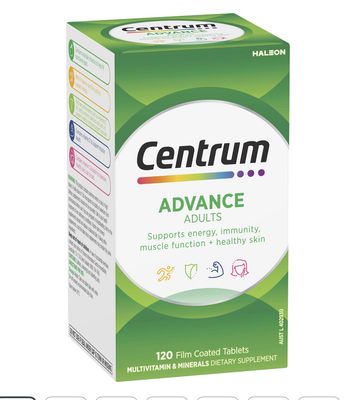 Centrum Advance Adults Multivitamin (120 Tablets) Exp: 12/2026