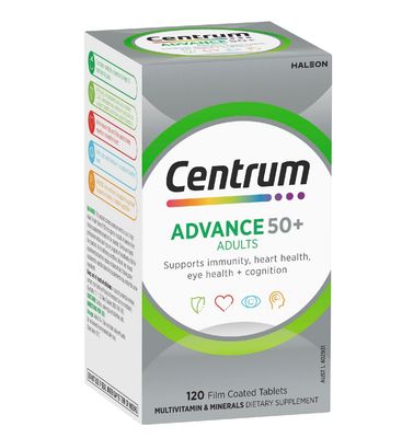 Centrum Advance 50+ Adults Multivitamin (120 Tablets) Exp: 03/2027