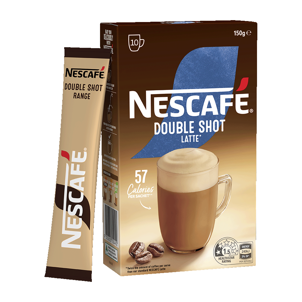 Nescafe Coffee Double Shot Latte 57 Calories (10 Sachets)