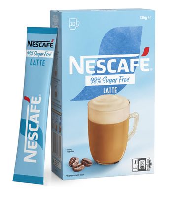 Nescafe Coffee 98% Sugar Free Latte (10 Sachets)