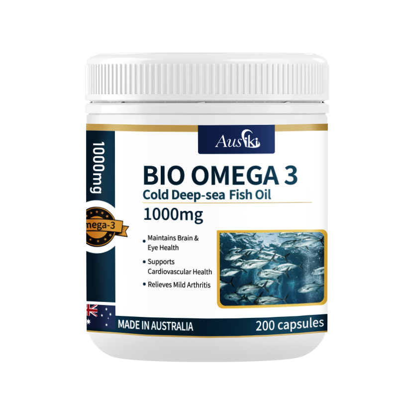 Ausiki Bio Omega 3 Cold Deep-sea Fish Oil 1000mg (200 Capsules) (Exp: 07/2026)