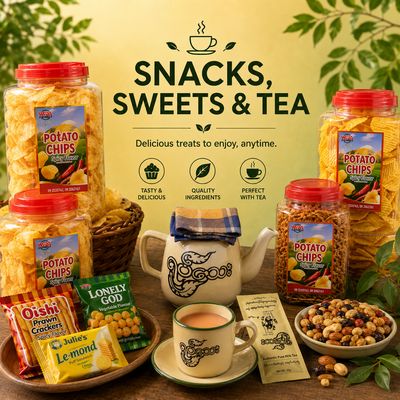 မုန့်၊ သရေစာ နှင့် လက်ဖက်ရည် (Snacks, Sweets &amp; Tea)