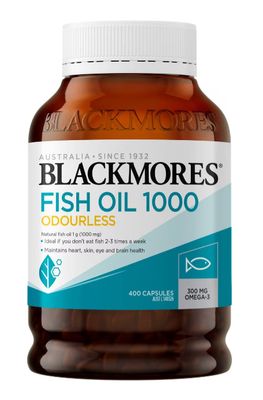 Blackmores Fish Oil 1000 mg Odourless (400 Capsules) (Exp Date: 09/2027) Blackmores Fish Oil 1000 mg Odourless (400 Capsules) (Exp Date: 09/2027)