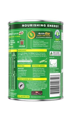 Milo Chocolate Malt Powder Hot or cold (460g) (02/2027)