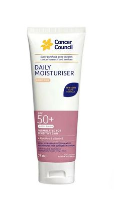 Cancer Council Face Day Wear Moisturiser Matte SPF 50+ Light Tint 75mL (Exp 11/2027)