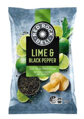 Red Rock Deli Potato Chips Share Pack Lime & Pepper (165g) Red Rock Deli Potato Chips Share Pack Lime & Pepper (165g)