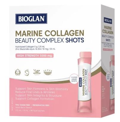 Bioglan Marine Collagen Beauty Complex Shots High Strength 5000mg (15 sachets) Bioglan Marine Collagen Beauty Complex Shots High Strength 5000mg (15 sachets)
