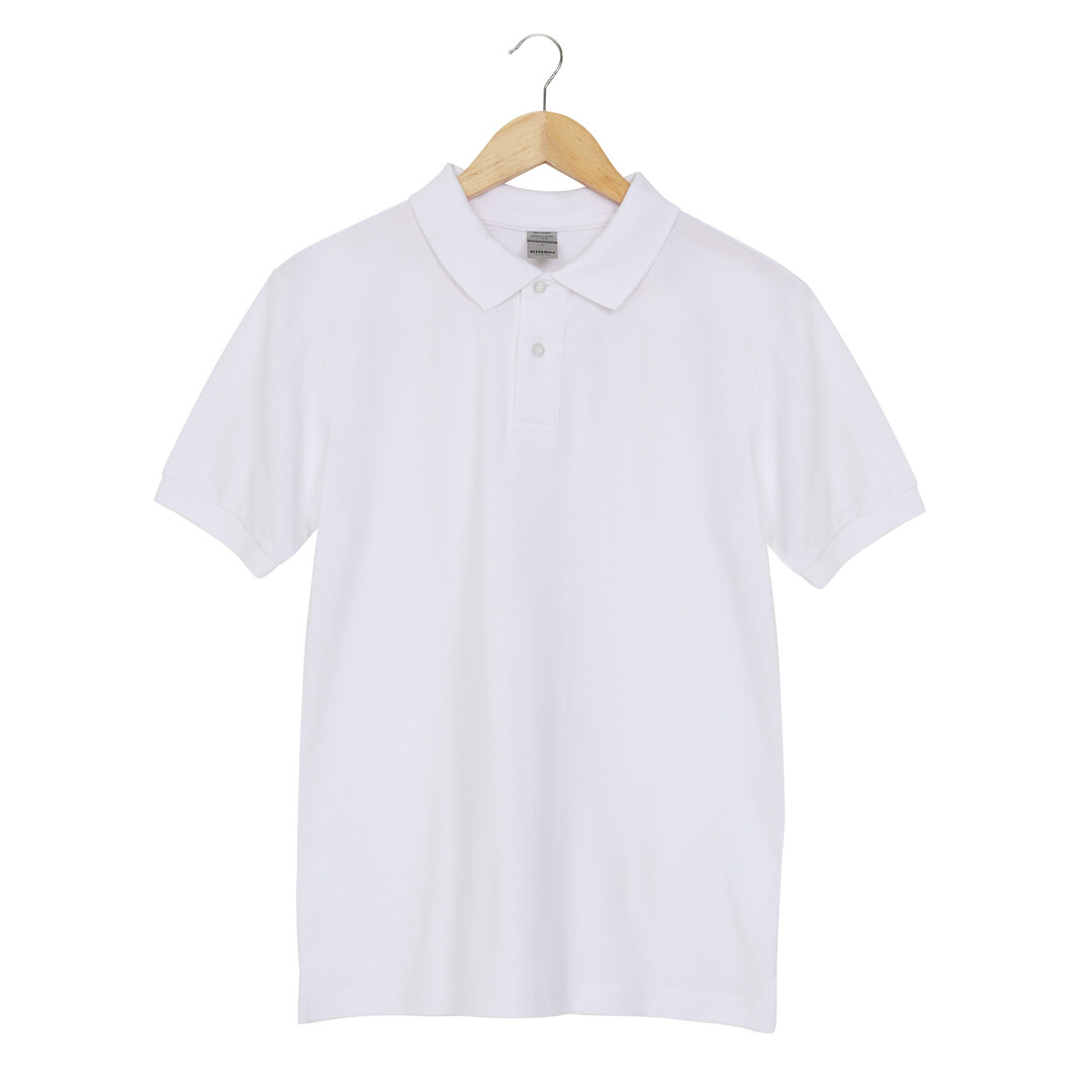 9000B - Unisex Premium Plain Pique Polo Shirt  (BY PACK-10PCS), COLOR: White, SIZE: S