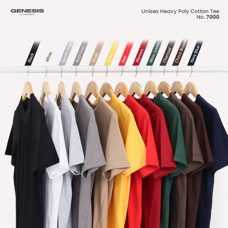 7000B - Unisex Heavy Poly Cotton Tee (BY PACK-10 PCS)