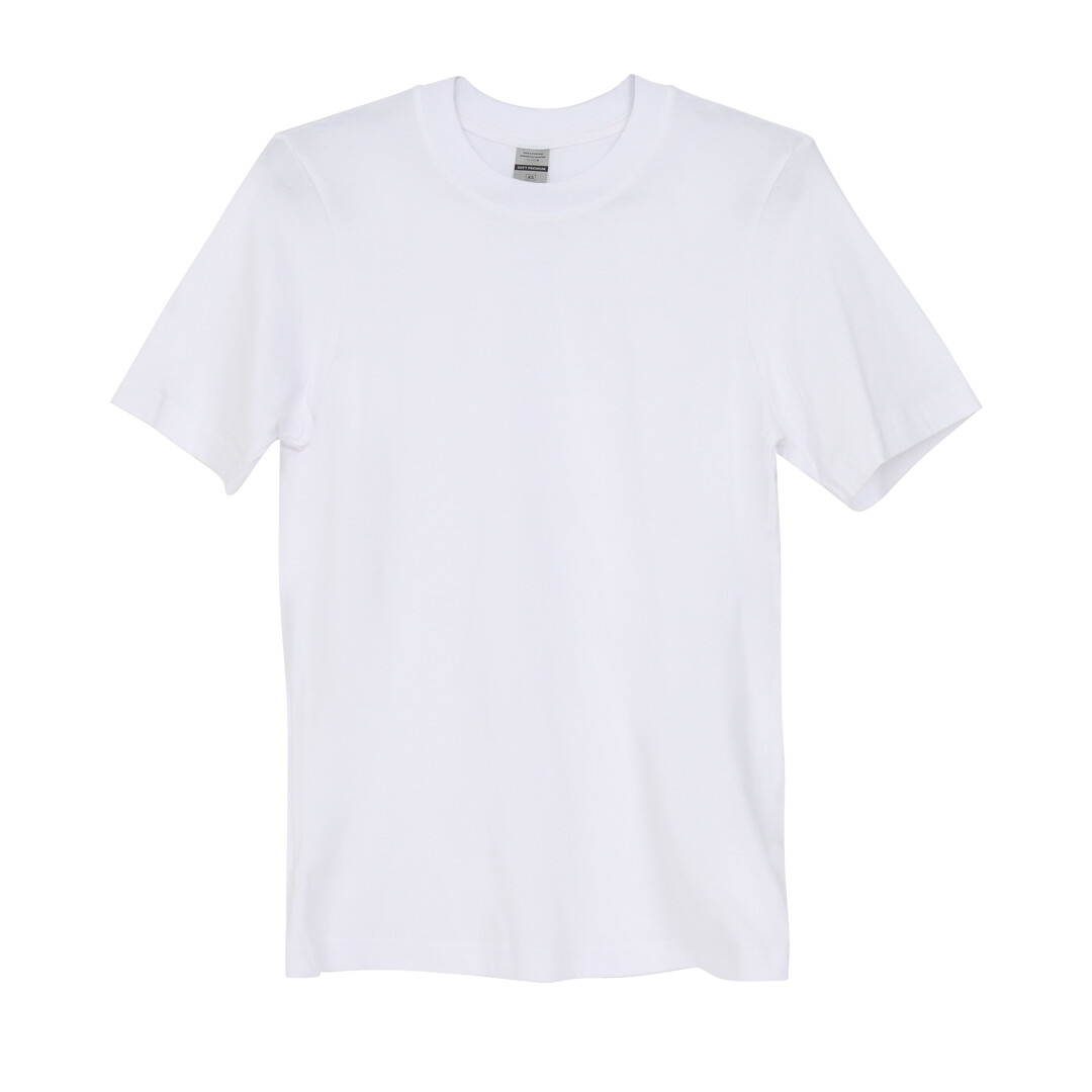 7700B - Unisex Soft Premium Cotton Tee (BY PACK-10 PCS), COLOR: Optic White, SIZE: XS