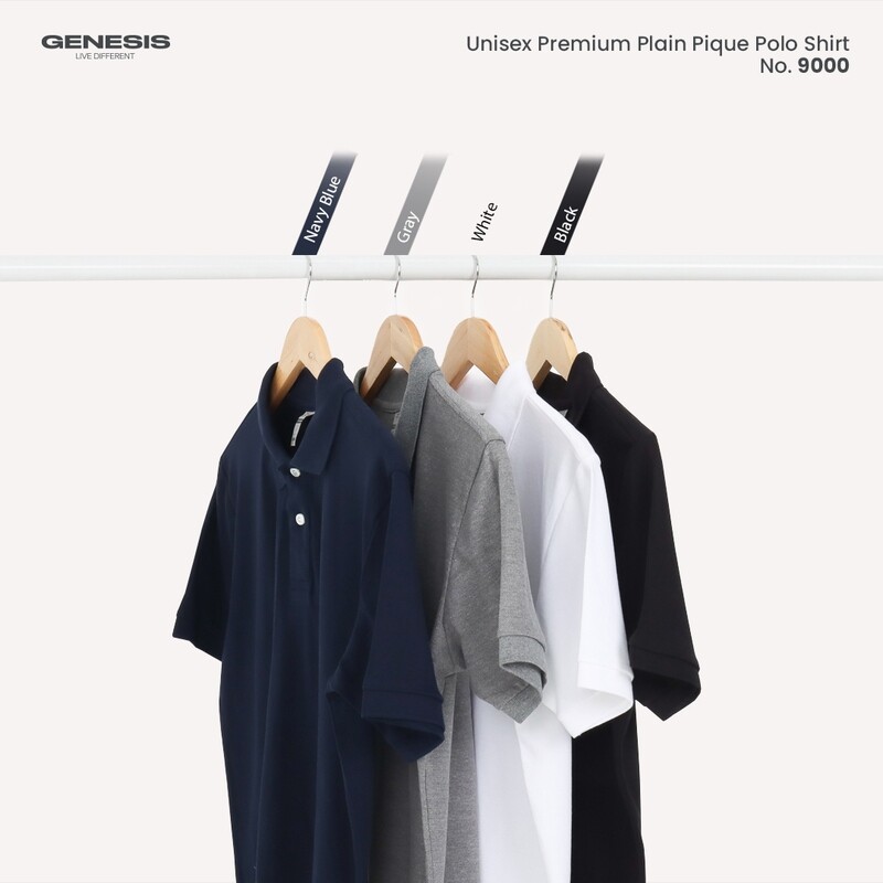 9000B - Unisex Premium Plain Pique Polo Shirt  (BY PACK-10PCS)