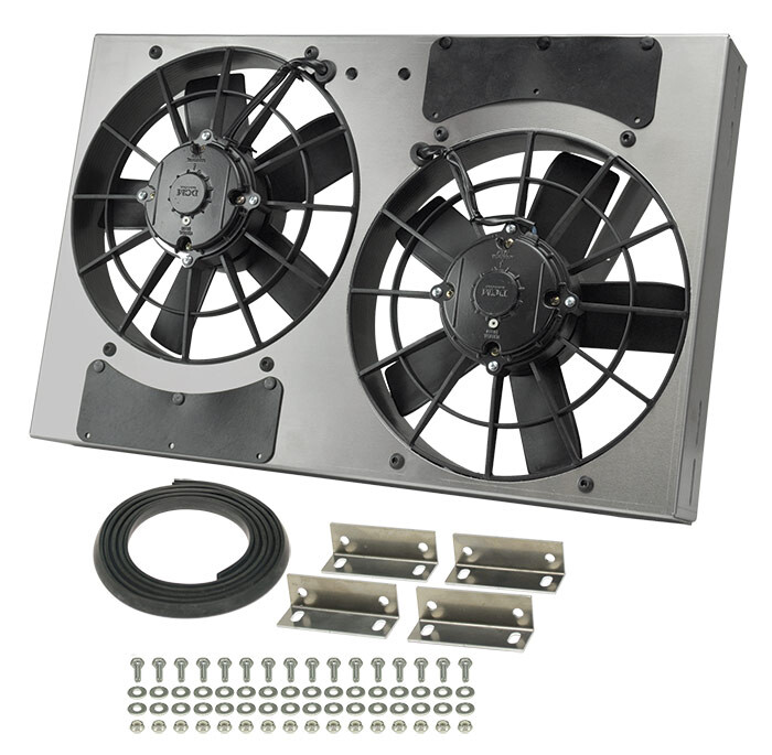 Dual RAD Fan/Aluminum Shroud Assembly - Derale 16831