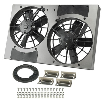 Dual RAD Fan/Aluminum Shroud Assembly - Derale 16831