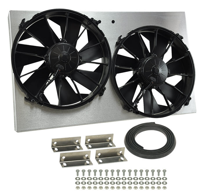 Dual RAD Fan/Aluminum Shroud Assembly - Derale 16825