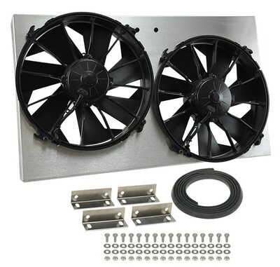 Dual RAD Fan/Aluminum Shroud Assembly - Derale 16825