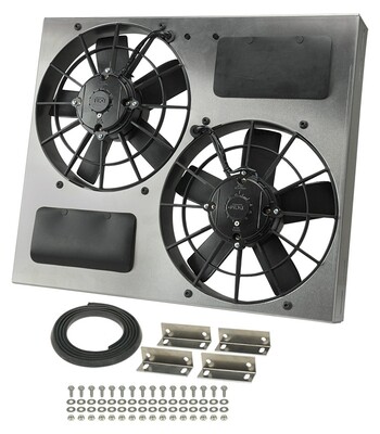 Dual RAD Fan/Aluminum Shroud Assembly - Derale 16830