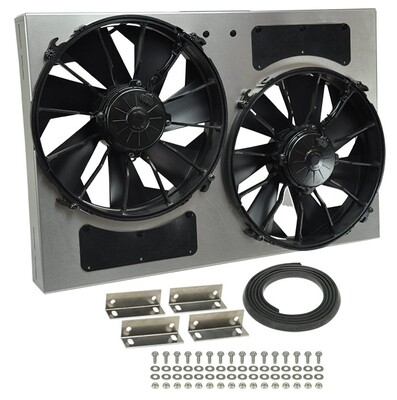 Dual RAD Fan/Aluminum Shroud Assembly - Derale 16826