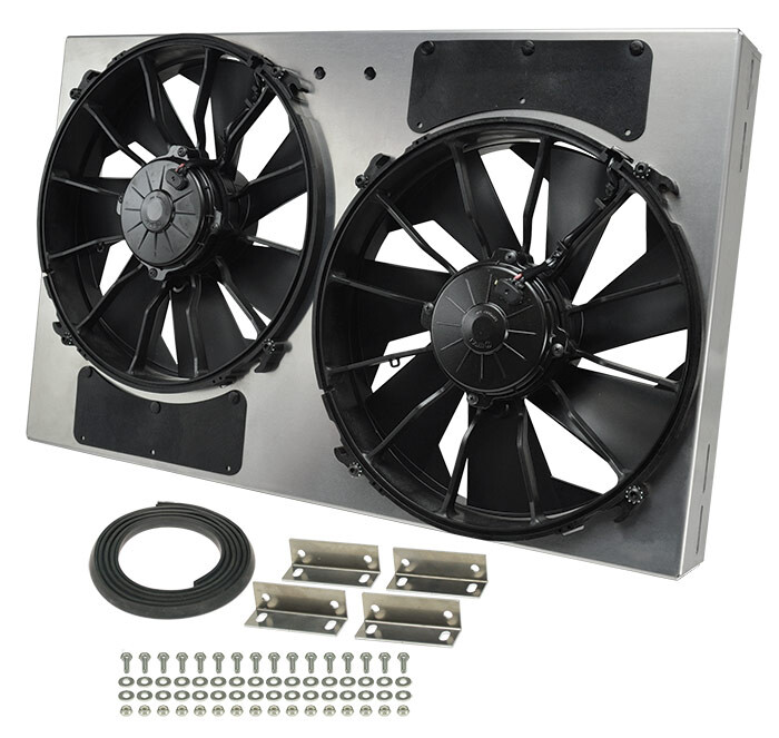 Dual RAD Fan/Aluminum Shroud Assembly - Derale 16836