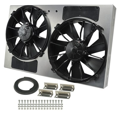 Dual RAD Fan/Aluminum Shroud Assembly - Derale 16836