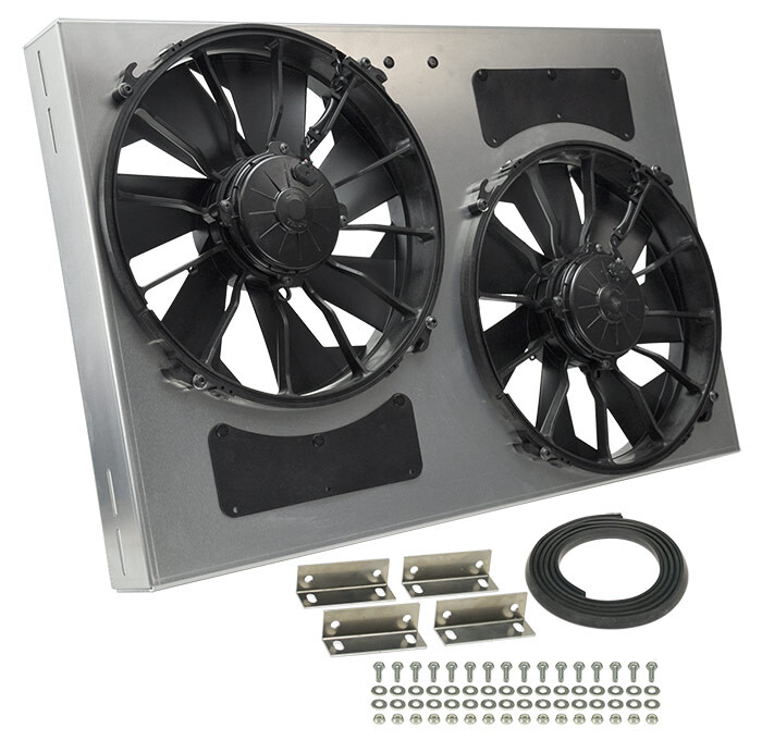Dual RAD Fan/Aluminum Shroud Assembly - Derale 16837
