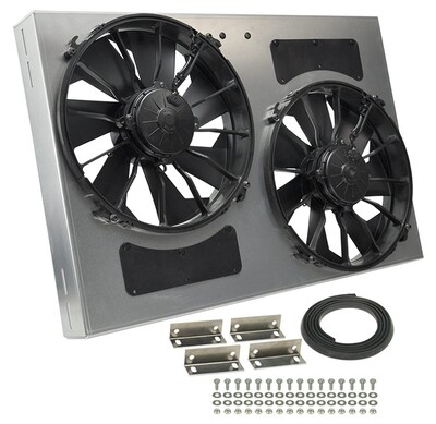 Dual RAD Fan/Aluminum Shroud Assembly - Derale 16837