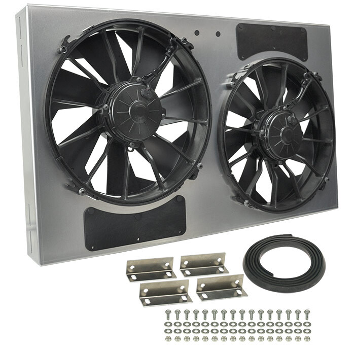 Dual RAD Fan/Aluminum Shroud Assembly - Derale 16838