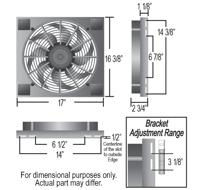 RAD Fan/Aluminum Shroud Assembly - Derale 16817