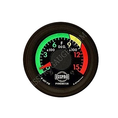 PYROMETER 2 1/16&quot; F/S 1500 F COLORED DIAL POST TURBO - R607VW