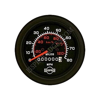 SPEEDO 3 3/8&quot; MECH E/M 80 MPH/130 KPH RED PTR W/ODO - R8496