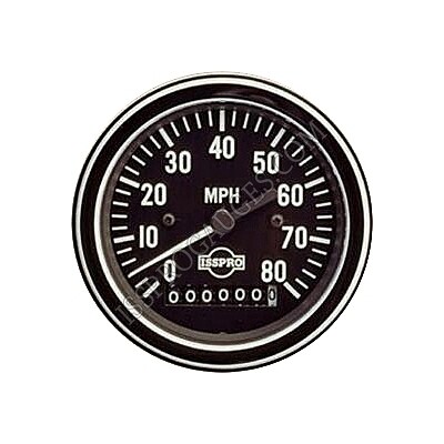 SPEEDO 3 3/8&quot; 80 MPH PROG W/ODO CHR - R8480C