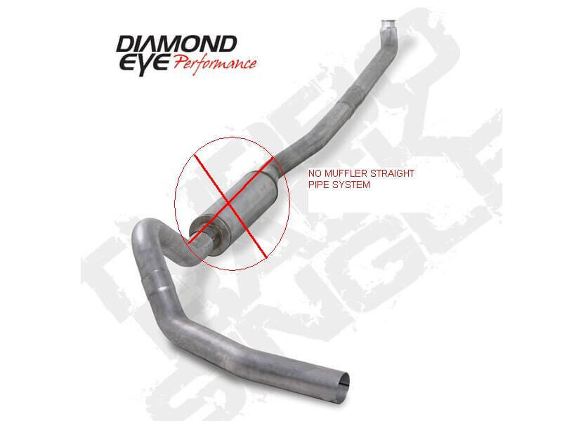 Diamond Eye K4209A-RP 4&quot; Aluminized Turbo Back No Muffler - 2x4