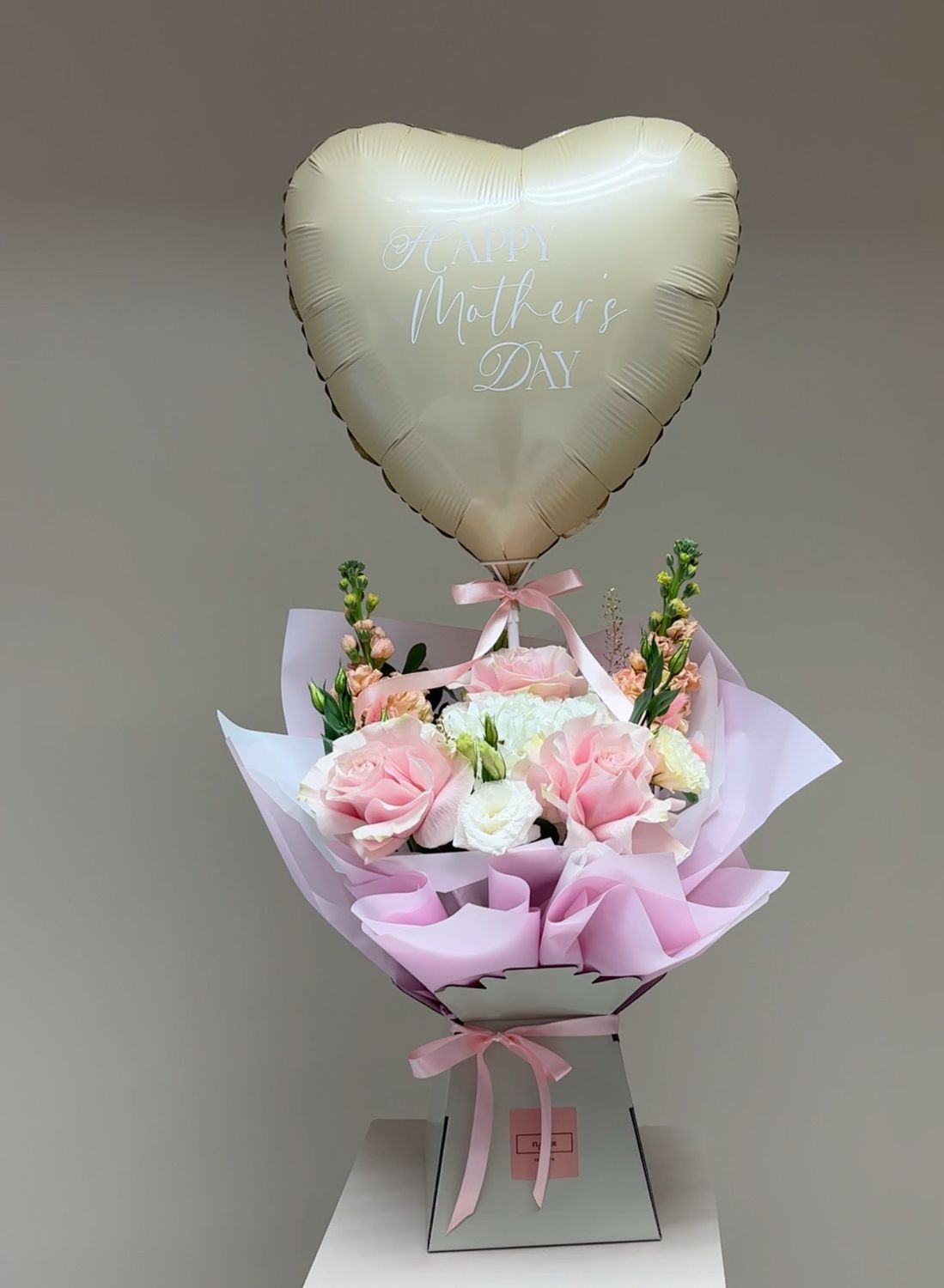 Mother’s Day Heart Balloon and Flower Arrangement 🌸