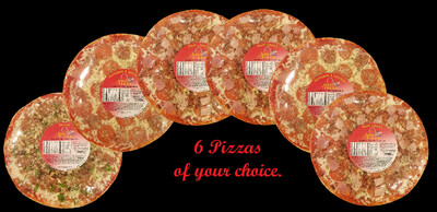 6 Pack of Pizzas