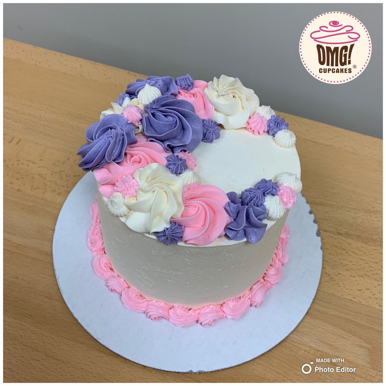 Half Moon Floral Cake