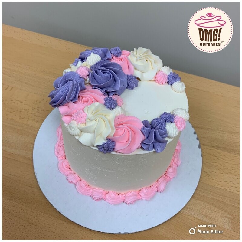 Half Moon Floral Cake