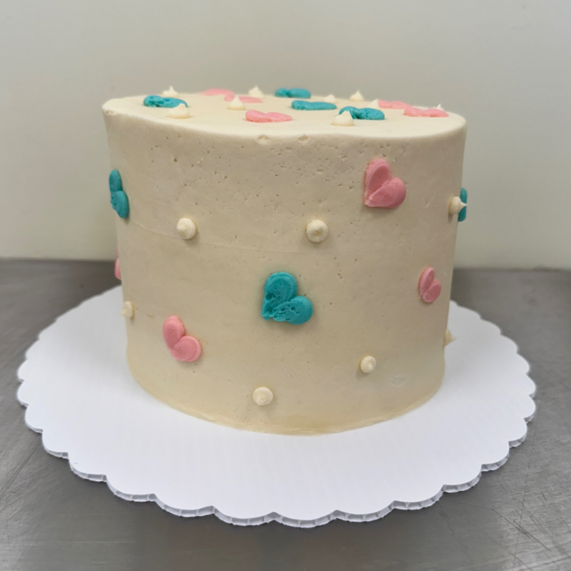 Gender Reveal Heart Cake