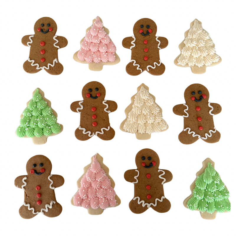 Holiday Tree Sugar Cookie + Gingerbread Men Box