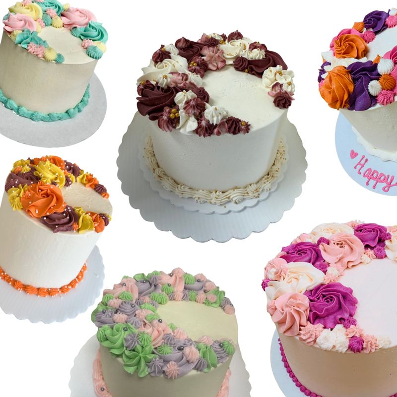 Half Moon Floral Cake