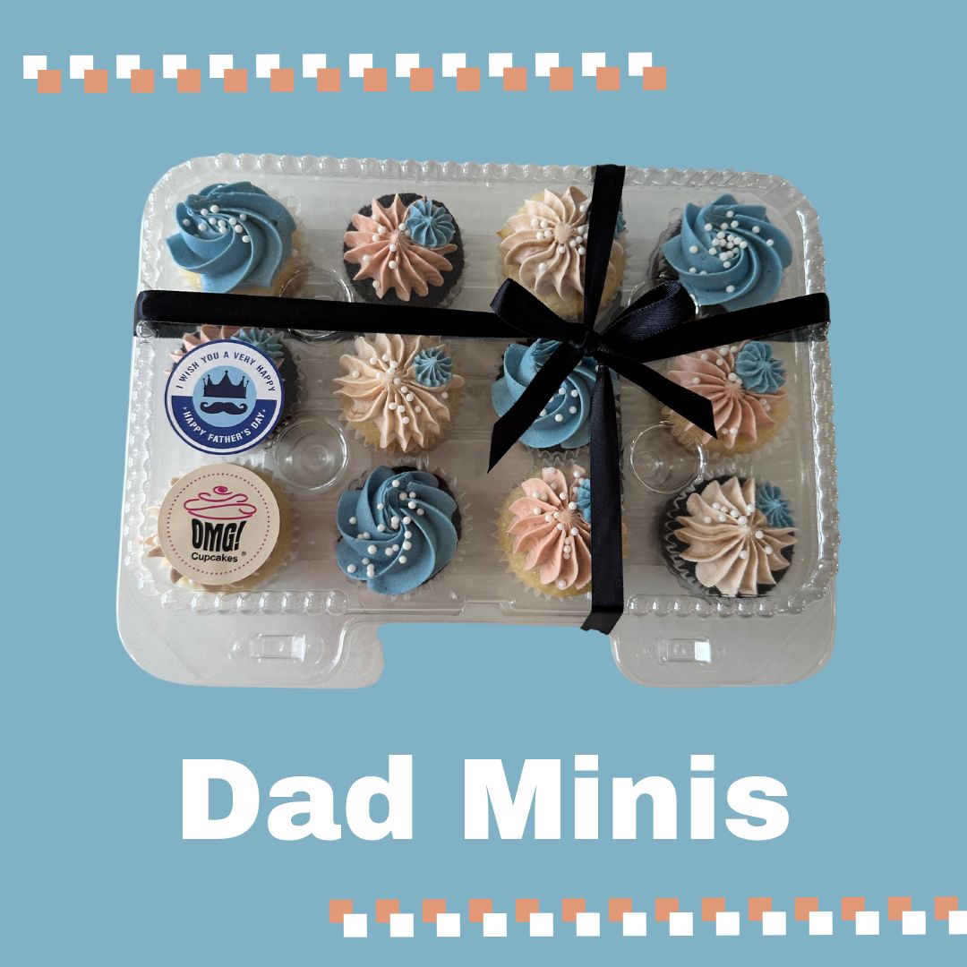 Father’s Day 12 Pack Mini Cupcakes *Available GF, GF+Vegan Father’s Day 12 Pack Mini Cupcakes *Available GF, GF+Vegan
