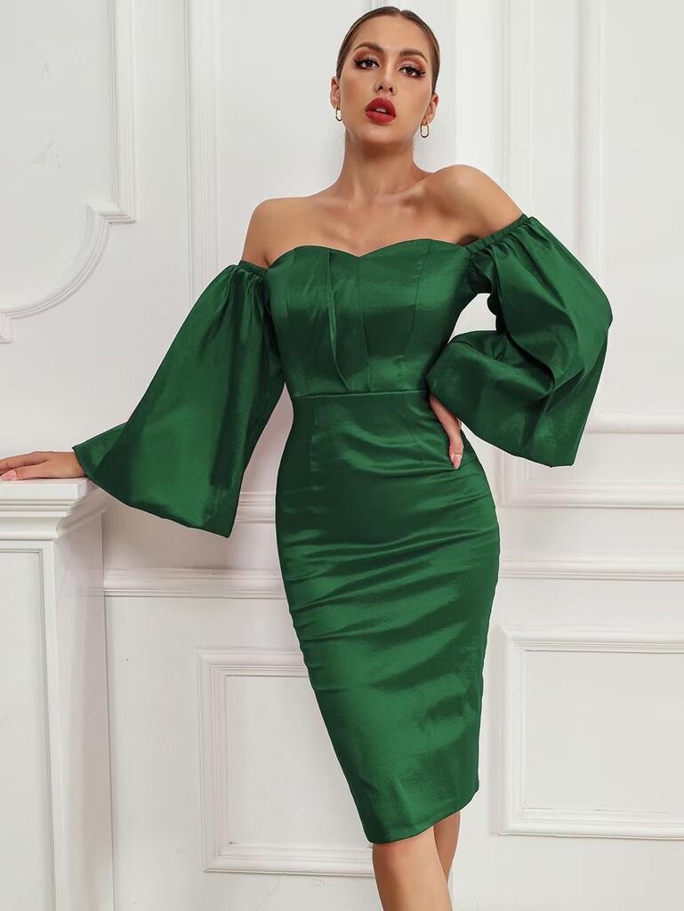 Green dress.