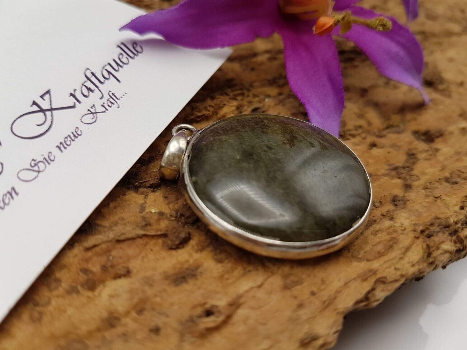Goldobsidian aus Mexico in 925er Silber