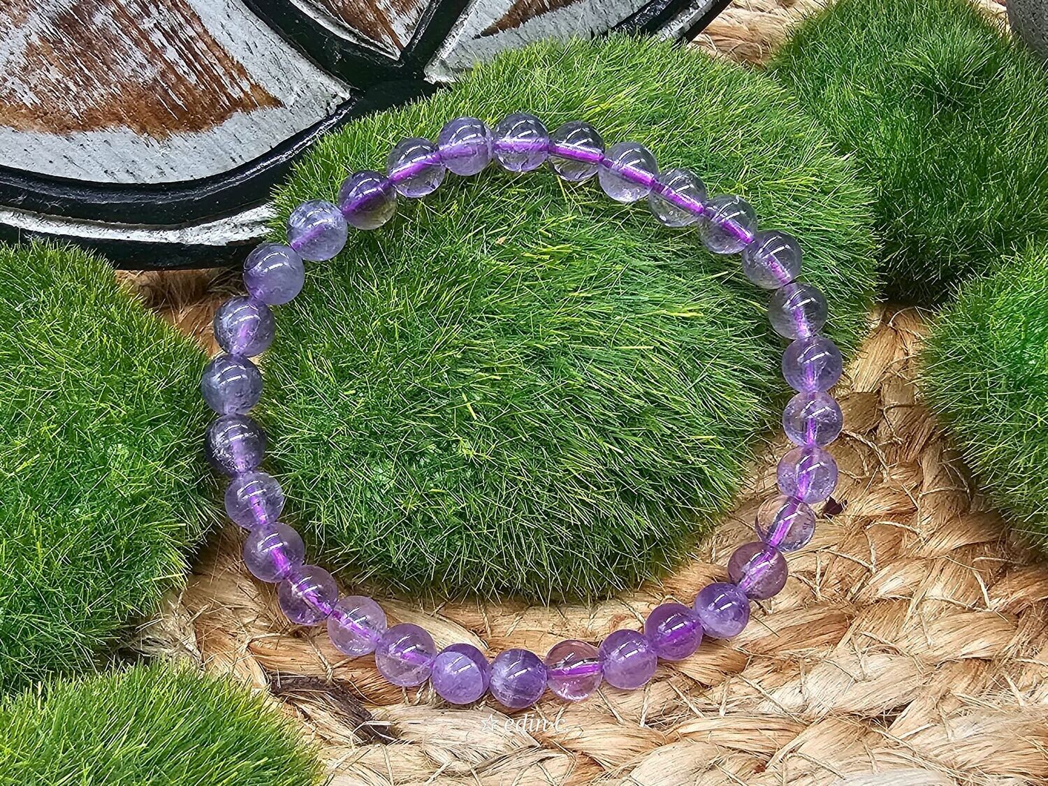 Amethyst Kugel Armband 6 mm / 19 cm