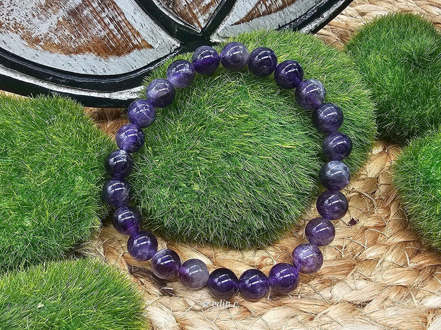 Amethyst Kugel Armband 8 mm / 19 cm Extra Qualität