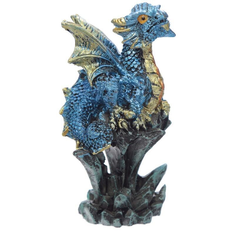 Verzauberter Albtraum-Drache - Mini-Bergkristall, Farbauswahl: Blau